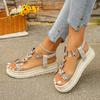 Летние легкие/нескользящие удобные повседневные женские кроссовки Модные новые с круглым носком и бабочкой Сексуальные сандалии на толстой подошве