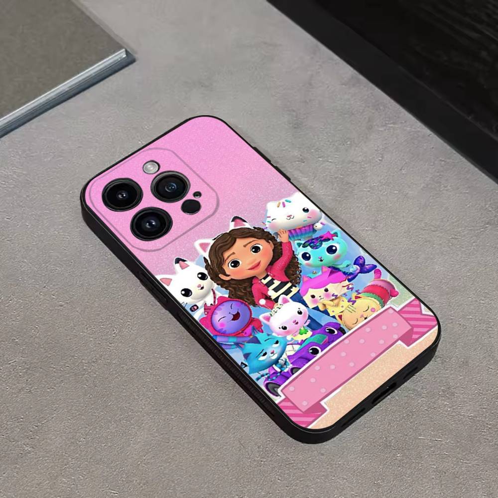 G-Gabbys Dollhouse Милый чехол для телефона для iPhone 16,15,14,13,12,11 Plus,Pro Max,XS,X,XR,SE,Mini,8,7,Мягкий силиконовый черный чехол