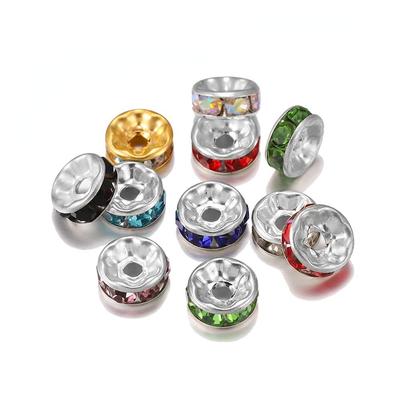 50 шт./лот 4, 6, 8, 10 мм, стразы, рондели, хрустальные бусины, свободные бусины-разделители для самостоятельного изготовления ювелирных изделий, аксессуары, поставки