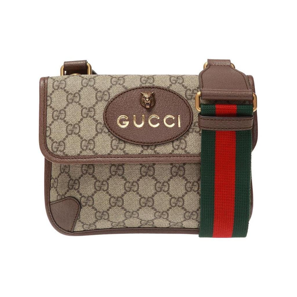 Gucci Сумка через плечо Gucci GG Supreme с двусторонним дизайном и изображением головы тигра, на магнитной застежке, из канвы с отделкой из кожи, маленькая, унисекс, 501050-9C2VT-8745