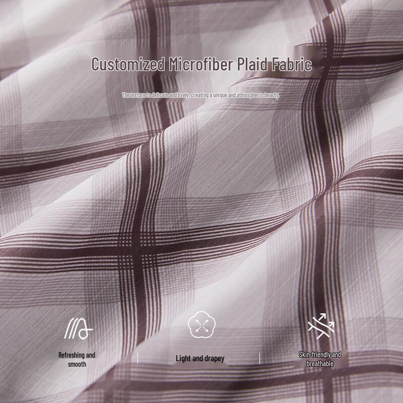 Xiangying Retro Plaid Chiffon Irregular Dress