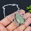 Prehnite Handmade 925 Sterling Silver Jewelry Necklace 18" L0Q45