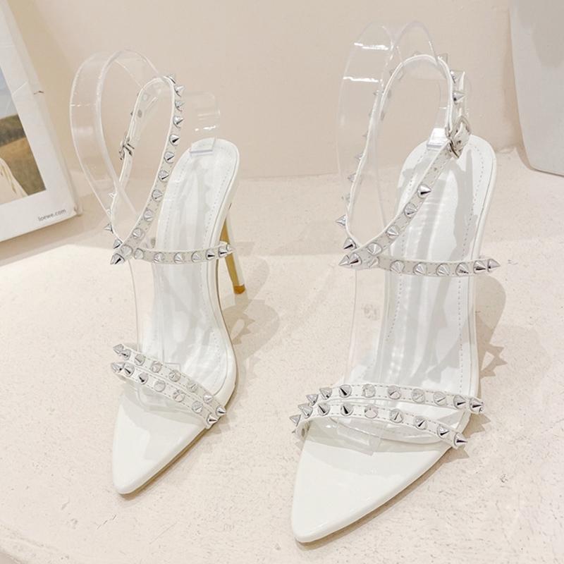 Liyke/пикантные сандалии с металлическими заклепками и ремешком на щиколотке, новые женские гладиаторы с открытым носком, вечерние туфли для зачистки, летняя обувь на каблуке, женские сандалии