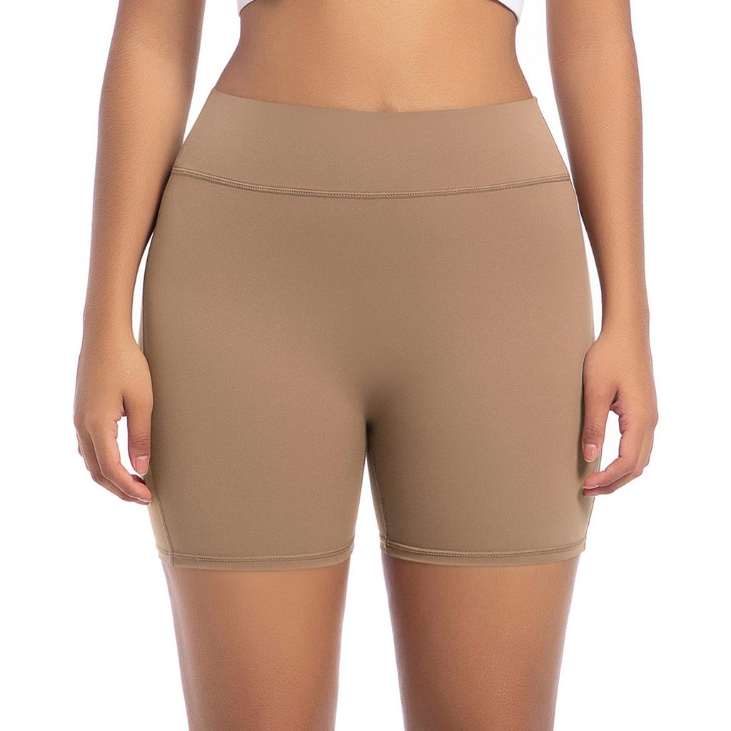 Auroth Women Yoga Sports Shorts Whith Pocket High Stretch Gym Fitness Short Leggings Peach Hip Shorts