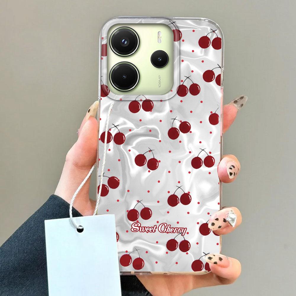 Летний чехол для телефона с вишней для женщин и девушек для Xiaomi Redmi Note 14 13 12 11 11S 10 9 8 Pro 9C 13C 14C A5 A3 A4 A3X A1 A2