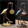 Red-crowned Crane Incense Burner Zinc Alloy Indoor Aromatherapy Creative Incense Burning  Gifts