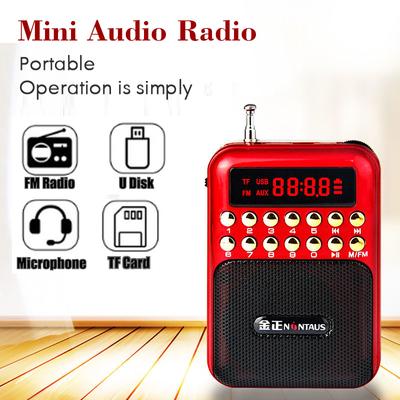 Мини-карманный FM-радио, MP3-плеер, портативный радиоприемник, динамик, поддержка TF-карты, USB-диск