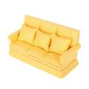 1/12 Scale Dollhouses Three-seat Miniature Couch Furniture Pretend Play for Kids Furniture Model for Dollhouses