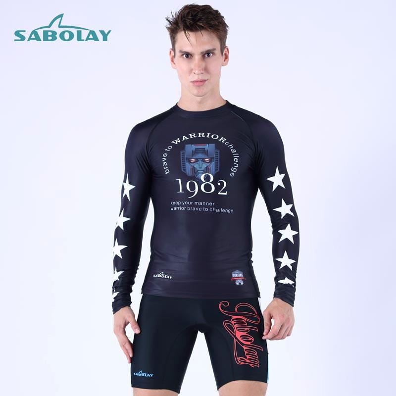 Diving Rash Guard Men UPF 50 Long Sleeve Quick Dry Surfing Swim Top Sun Protection