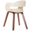 Dining Chair in White Bentwood and Faux Leather