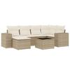 VidaXL Salon de Jardin avec Coussins 7 pcs, Canapés de Terrasse, Ensemble de Meubles de Patio, Mobilier d'Extérieur, Beige 3255205