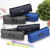 1PC Simple Pen Bag Pencil-box Box Pencil Organizer Case Grey Blue Gift Supplies Stationery