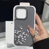 Маленький белый цветочный принт матовый тонкий чехол для телефона iPhone 16 Pro 15 Pro Max 14 13 12 11 TPU кожа текстура мягкий противоударный бампер чехол