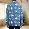 Мужская вельветовая куртка в стиле business casual с рождественским принтом для праздничных вечеринок