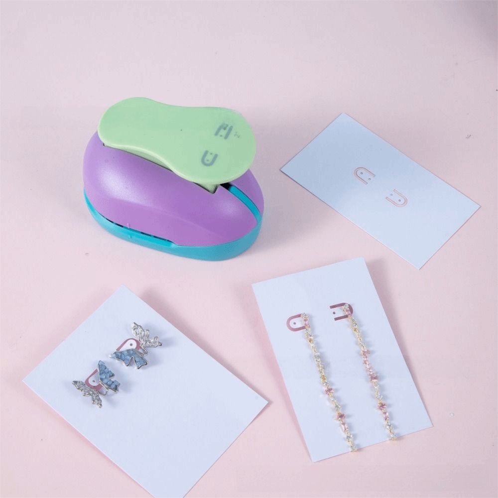 Дырокол для карточек сережек случайного цвета Прочный для DIY-проектов Пробойник отверстий Вырезание Штамп для рукоделия Форма Тиснение Изготовление карточек