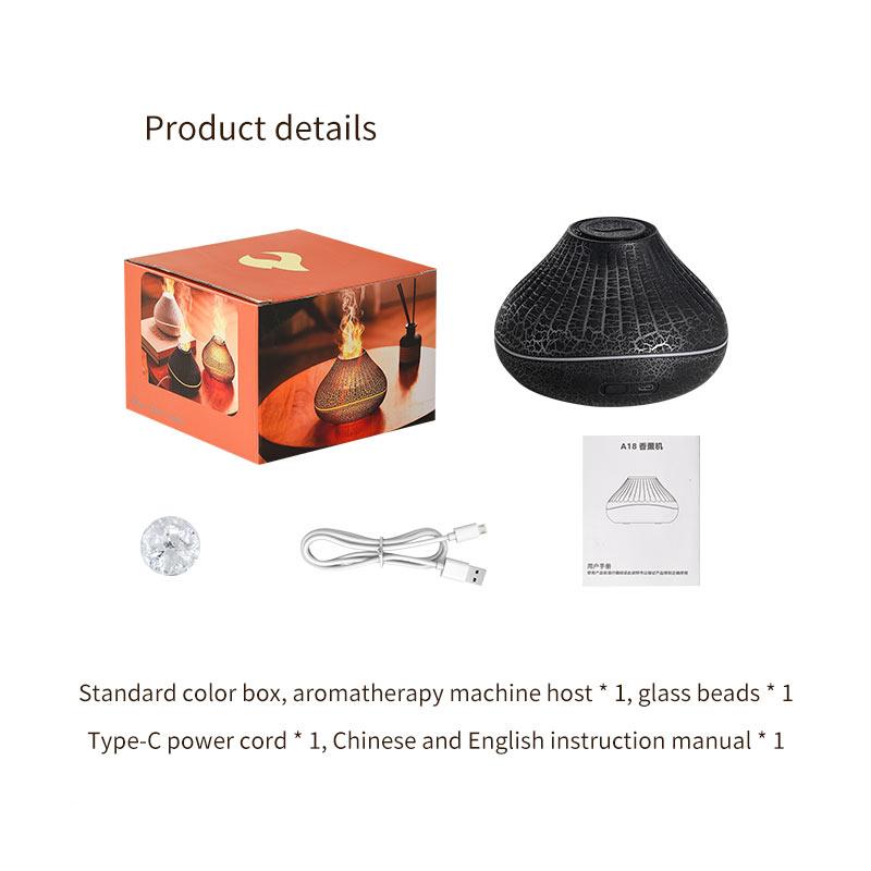 Xiaomi Volcanic Aroma Diffuser with Color Flame, 160ml USB Essential Oil Diffuser 7 Color Night Light, Portable Air Humidifier for Home