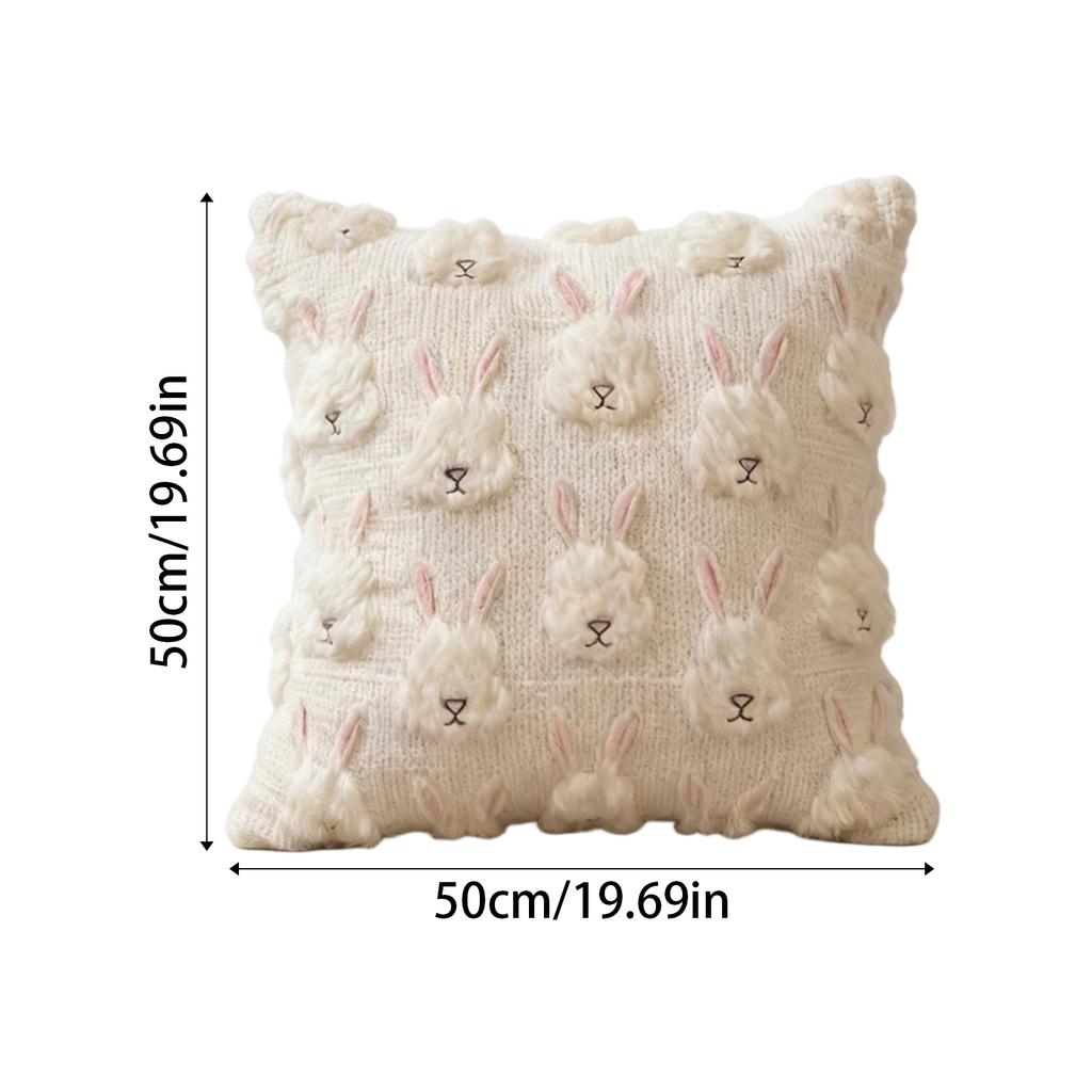 Embroidery PillowcaseEmbroidered Eggs Pom-pom Lace for Sofa Throw Pillow Cover Cushion Cover Home Decor No Insert