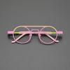 Color High Quality Ultra Light Pure Titanium Glasses Frame Retro Literary Round Fashion Casual Color-changing Optical Glasses