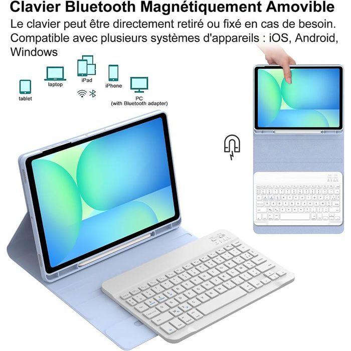 Чехол-клавиатура для Samsung Galaxy Tab S10 FE / S9 FE - Лавандовый с Bluetooth-клавиатурой + Мышь + Стилус