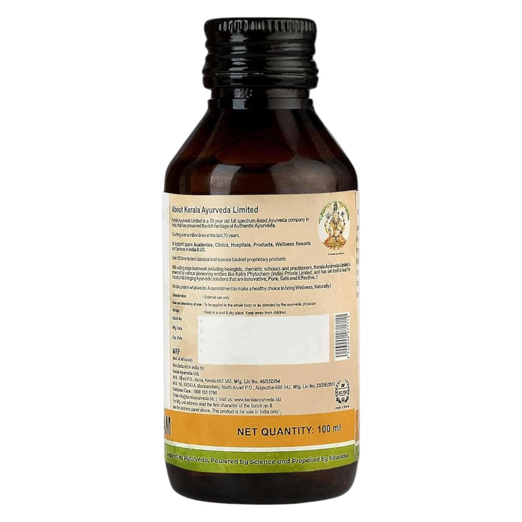 Kerala Ayurveda Kayyunyadi Keram 100 мл Аюрведическое масло для волос для ухода за кожей головы и здорового роста волос