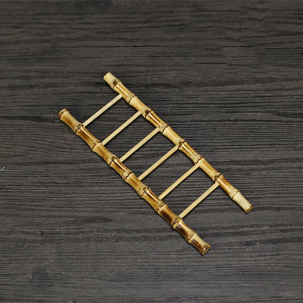 Multi-purpose Bamboo Ladder Cup Holder Yellow Tea Accessories Desktop Ornament
