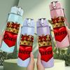 1PC Red Heart Queen Crown 750ml Color Plastic Sports Water Bottle Leakproof Flip Straw Lid Suitable for Sports Office Home Use