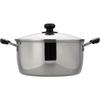 Wahei Freiz RR-6891 Recid 24cm Stainless Steel Pot with Glass Lid, Induction and Gas Compatible, Silver