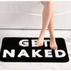 Minimalist Black-and-White Alphabet Print Bath Mat Quick-Drying Non-Slip Bathroom Rug Adds Fun Font Decor