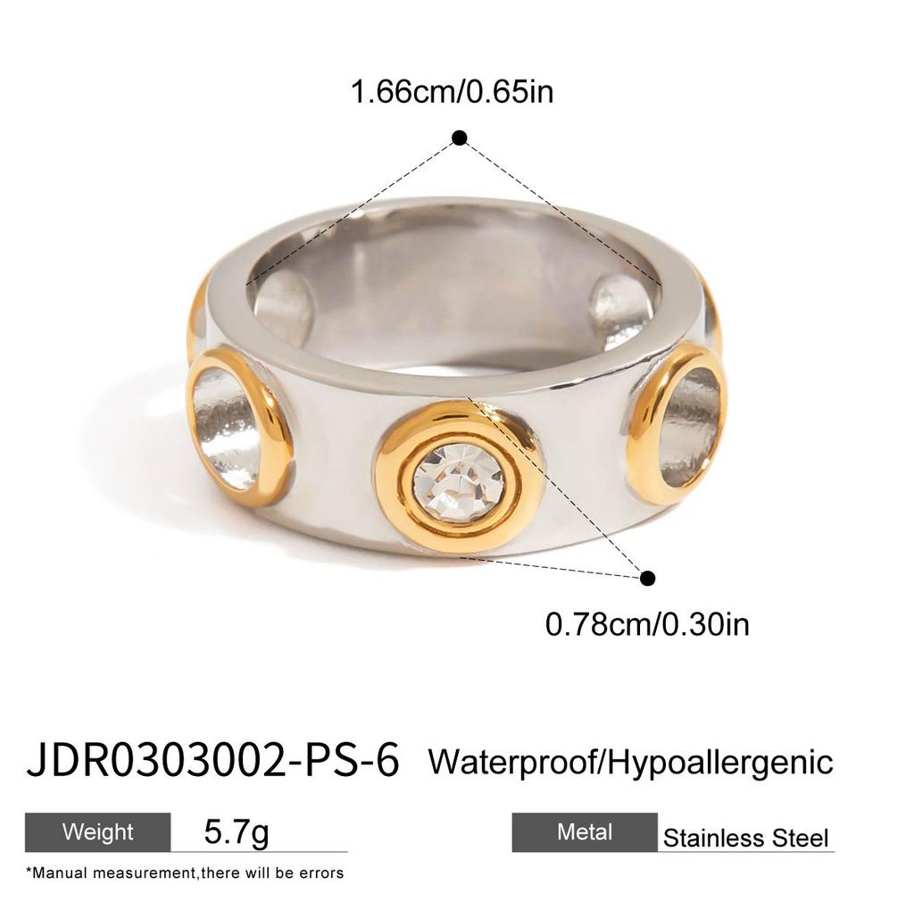 Youthway Gold Plated Stainless Steel Geometric Fashion Ring Waterproof Anti Allergic Colorfast Fashion Jewelry Unisex