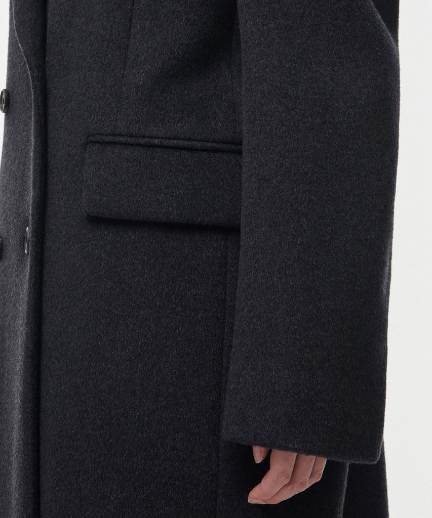 Musinsa Standard Woman Women'S Cashmere Blend Double Chester Long Coat [Charcoal Grey]