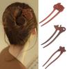 Wooden Hair Stick U-Shaped Hair Fork Cat Butterfly Chinese Style  Hairpin Headwear Girl Hair Accessories