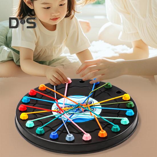 1 набор для детей, игра по распутыванию веревок, настольная игра с узлами из скрученной веревки, логическое мышление, интерактивная обучающая красочная эластичная веревка, распутывающая игрушку