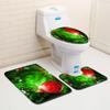 Рождественский коврик для ванной, туалетный трехпредметный набор