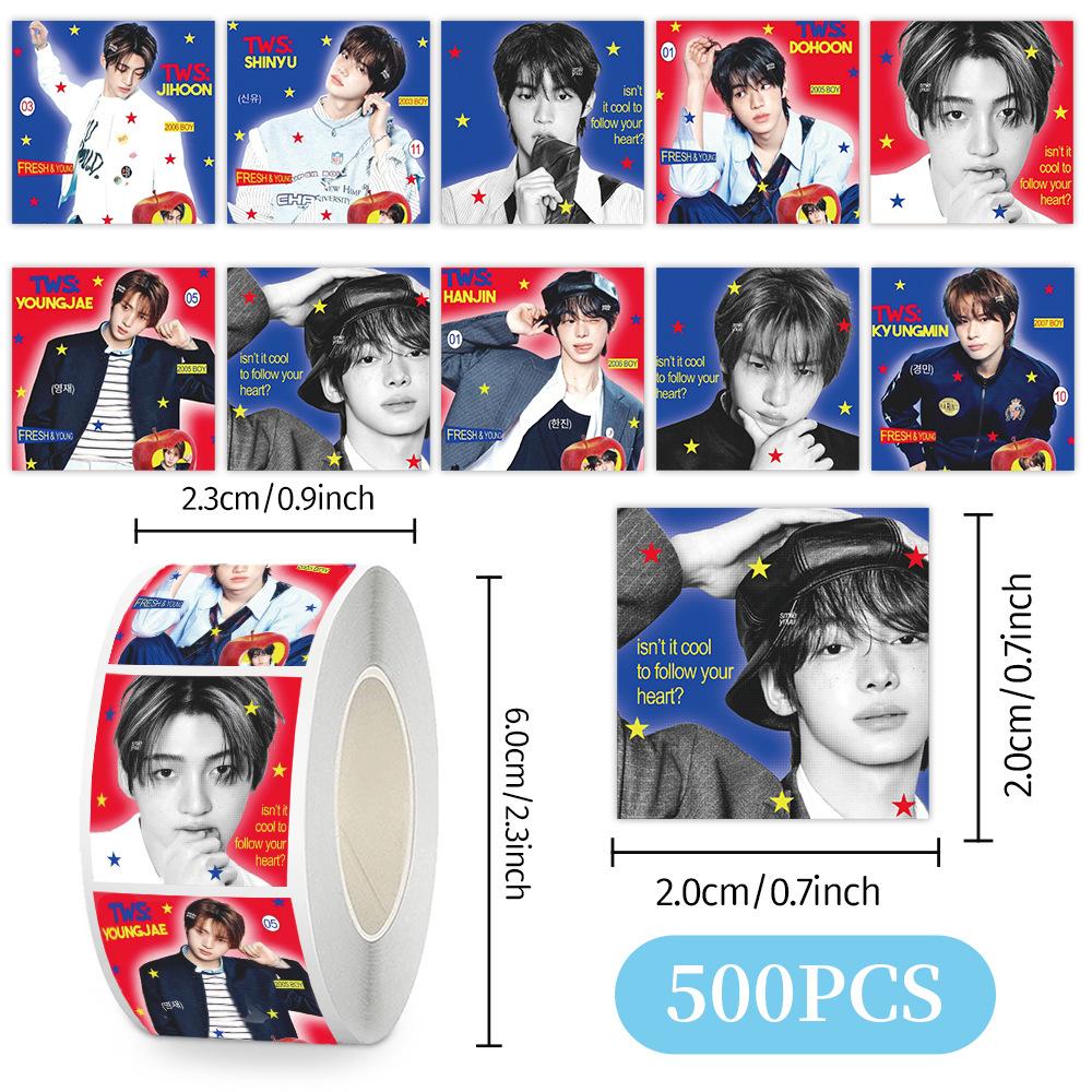 Наклейки Skzoo Idol Roll 500 шт. Клейкие этикетки для DIY Журнала Скрапбукинга Чехла Телефона Декора Polaroid Фанатов