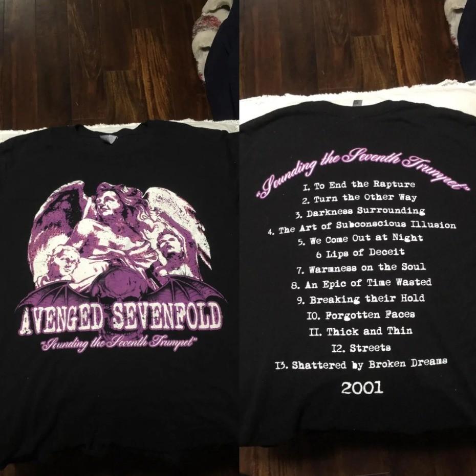 Avenged Se*venfold Тур Sounding the Seventh Trumpet 2001 Футболка Сделано фанатами НОВАЯ