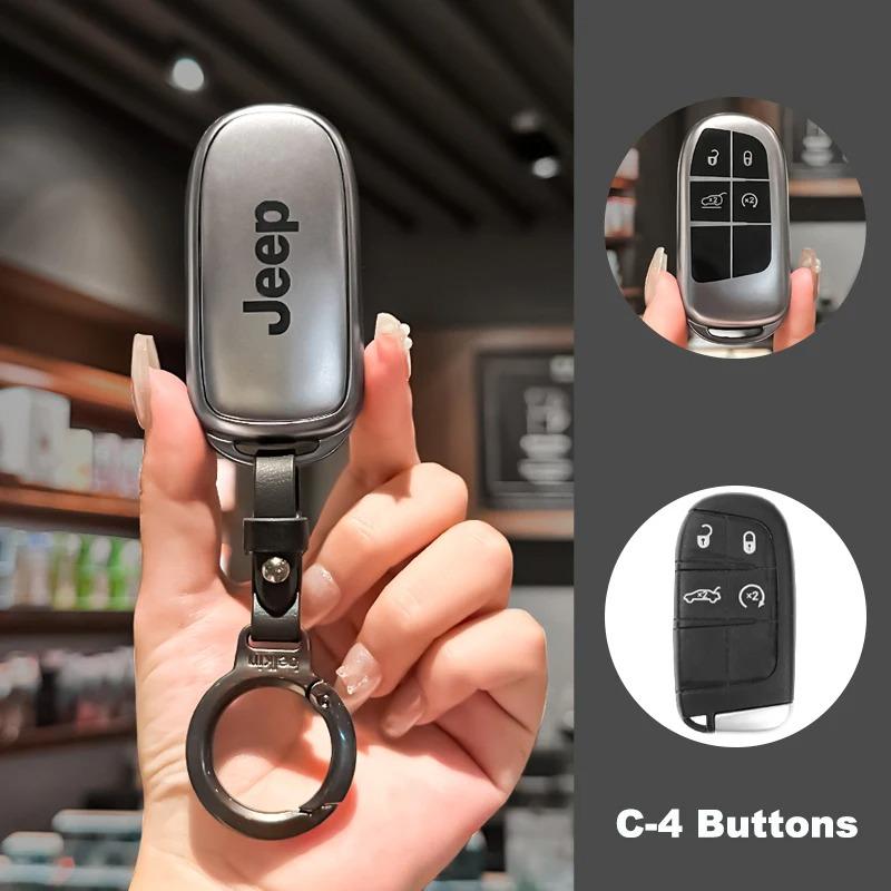 Car Flip Key Case Cover Shell Fob Bag Auto Accessory For Jeep Grand Cherokee WK2 KL Wrangler JK Renegade Commander Compass