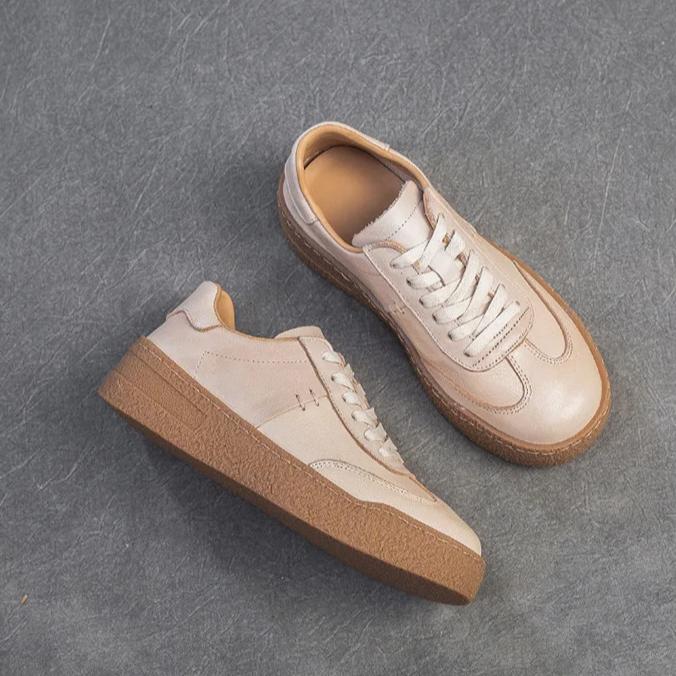 Johnature Туфли на плоской подошве в британском стиле, повседневные и универсальные, из натуральной кожи, с мягкой подошвой, на шнуровке, женские туфли