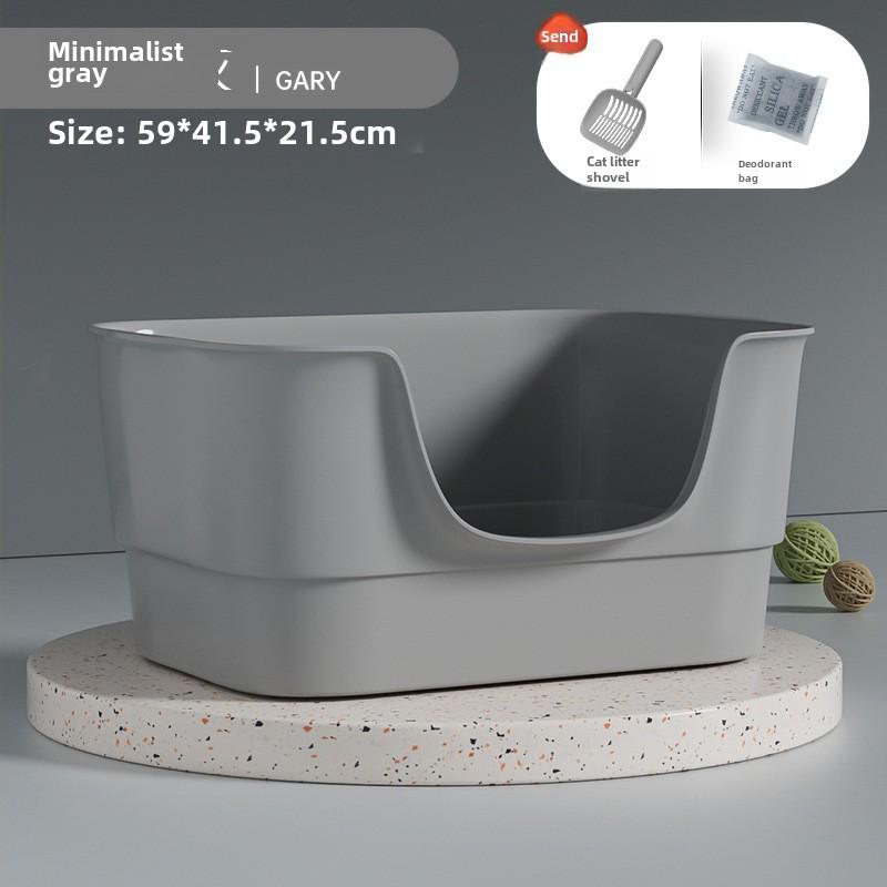 Extra Large Splash-Proof Cat Litter Box with High Sides