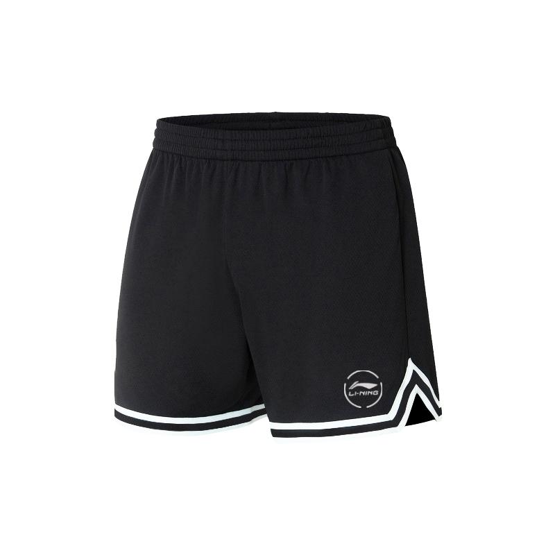 Шорты для баскетбола Li Ning Professional Basketball Series, полосатые, со средней посадкой, удобные, универсальные, дышащие, прямые, повседневные, мужские, черные, AKSU941-1