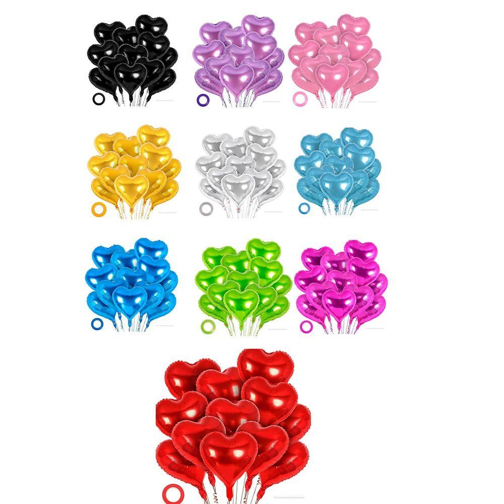 12 шт. Надувные фольгированные шары-сердца 18 дюймов Шары на День святого Валентина День рождения