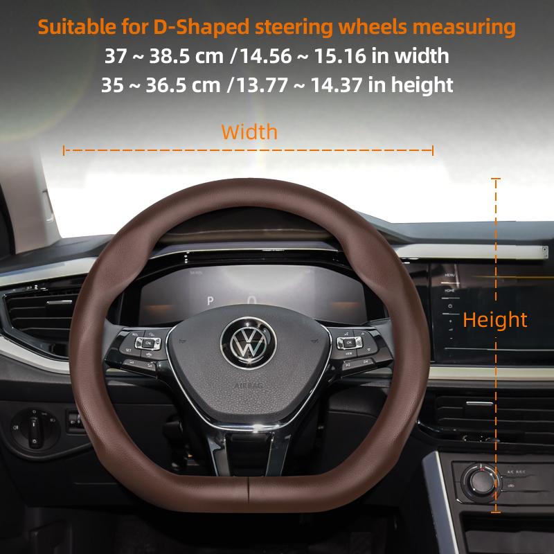 Suitable for Volkswagen Ultra-Thin Breathable Leather Steering Wheel Cover Suitable for Polo Golf 5 6 7 up Gol Volante Scirocco Passat B6 B8 Sedan