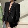 Dull Black Fashionable Western-style Heart-shaped Jacket Autumn Suit Jacket Blazer for Men Women