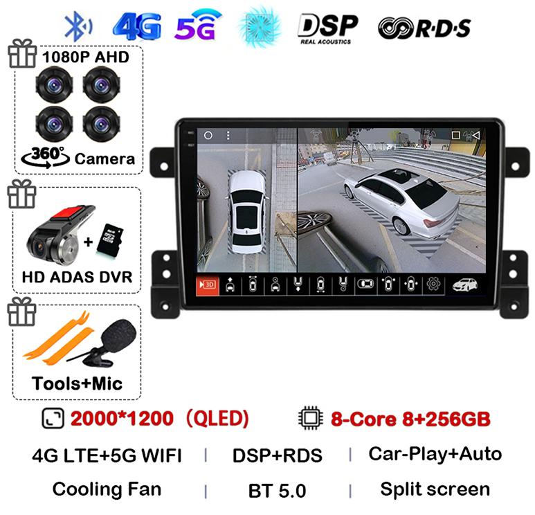 Android 14 Carplay Auto 4G+WiFi DSP для Suzuki Grand Vitara 2005-2015 Автомобильный радиоприемник Мультимедиа Видеоплеер GPS Головное устройство Стерео BT