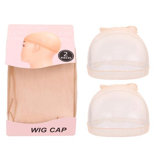 Yousheng 1 Pair Wig Hat Stretchy Invisible Breathable Sheer Natural Nude Ultra-thin Women Lace Front Wig Synthetic Hair Net Stocking