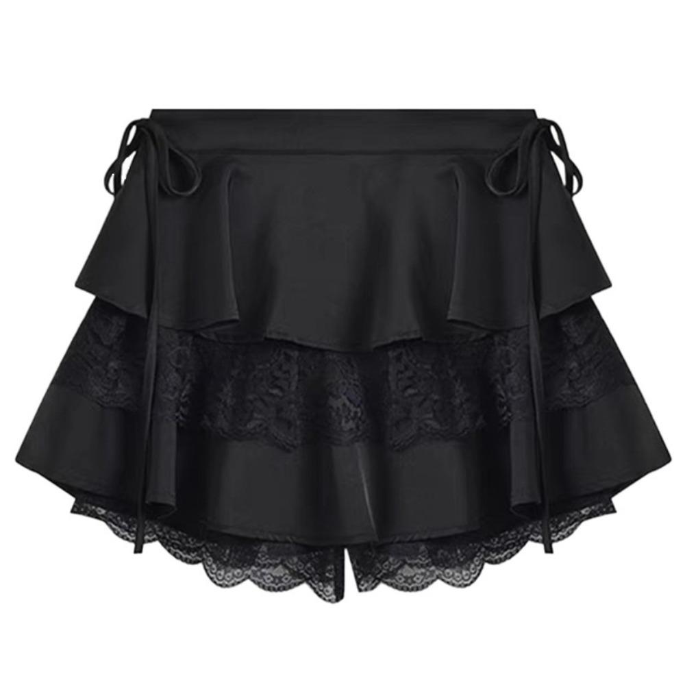 Юбка А-силуэта с высокой талией и шнуровкой, брюки-сафти, кружевные плиссированные мини-юбки, лето