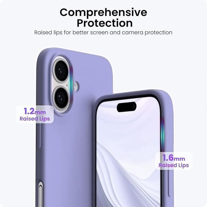 Coque de protection - BOOLING - pour iPhone 16 - Silicone Souple - Violet - 2 Verres Trempés