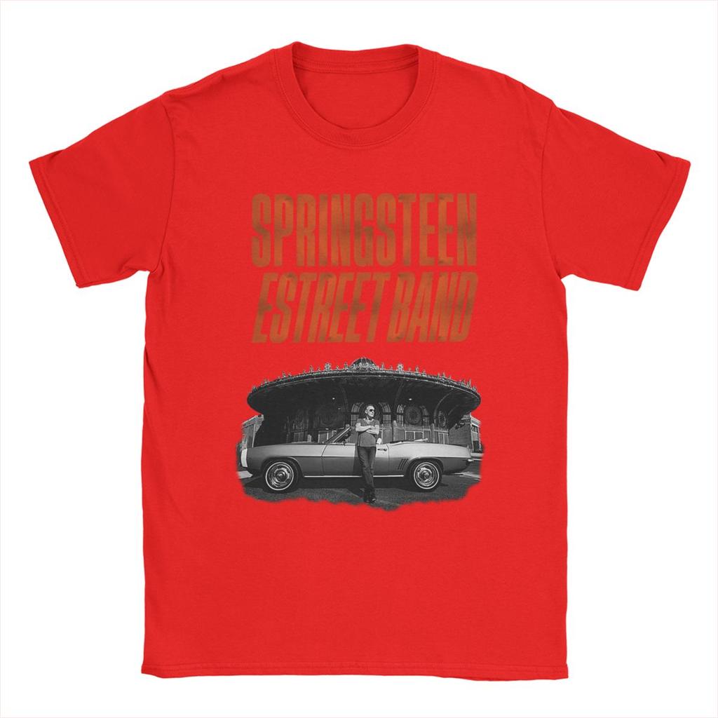 Bruces The E Street Band Springsteens T Shirts for Men Cotton Novelty T-Shirt Round Neck Tees Short Sleeve Tops 4XL 5XL 6XL