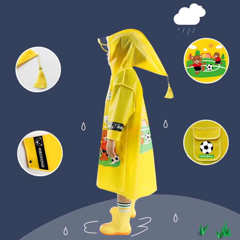Детский плащ, милое пончо с мультяшным принтом и съемной водонепроницаемой защитной маской для мальчиков и девочек