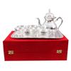 Посеребренный чайник с блюдом на 6 чашек и 1 подносом, сервировочная и столовая посуда, декоративный подарок на Дивали, 8 предметов, серебро