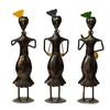 Tribal Metal Handicraft Muisician Showpiece Statue Table Decorative Items for Home,Antique Gift Items, Showpiece, Home Decoration Items (Set Of 3)